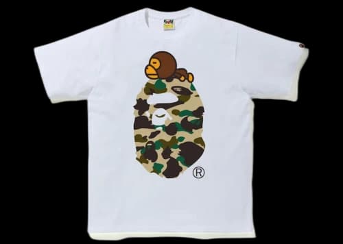 BAPE 1st Camo Milo on Big Ape Tee (FW21) White/Yellow