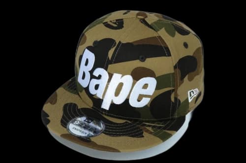 BAPE 1st Camo New Era Snap Back Cap Green