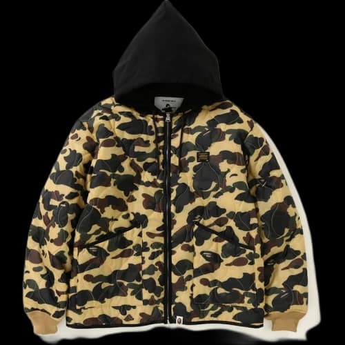 BAPE 1st Camo Quilting Hoodie Jacket Yellow