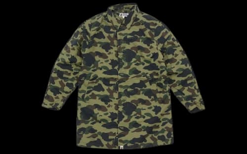BAPE 1st Camo Rain Trench Coat Green
