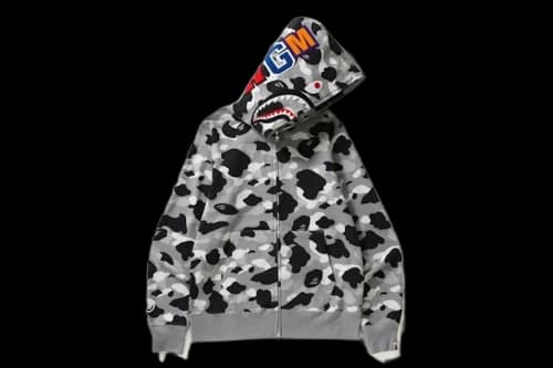 BAPE 1st Camo Shark Full Zip Hoodie Gray