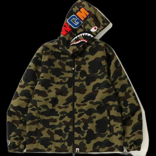 BAPE 1st Camo Shark Hoodie Jacket Green