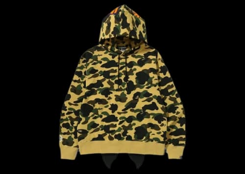 BAPE 1st Camo Shark Relaxed Fit Pullover Hoodie Yellow