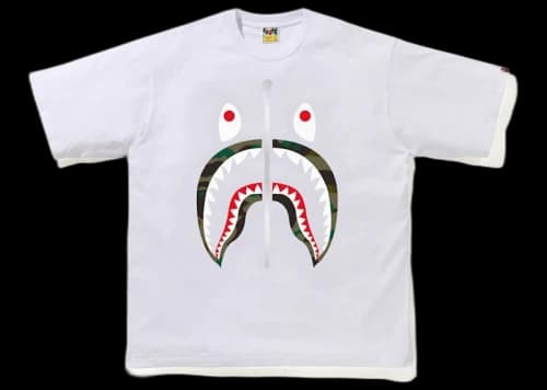 BAPE 1st Camo Shark Relaxed Fit Tee White/Green