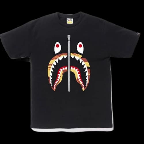 BAPE 1st Camo Shark Tee (SS18) Black/Orange