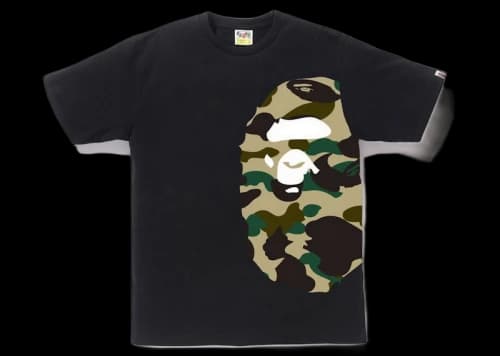 BAPE 1st Camo Side Big Ape Head Tee Black/Yellow
