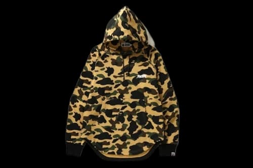 BAPE 1st Camo Side Zip Pullover Hoodie Yellow/Camo