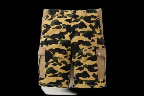 BAPE 1st Camo Wide 6Pocket Shorts Yellow