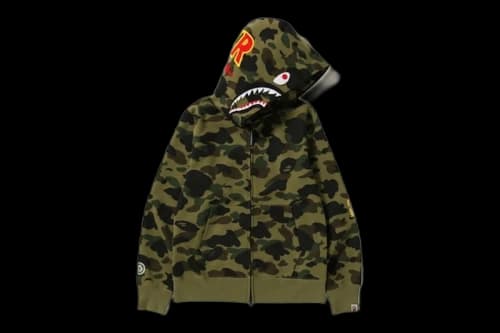 BAPE 1st Camo Windstopper PONR Shark Full Zip Hoodie Green