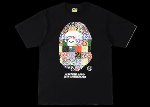 BAPE 28th Anniversary Ape Head Tee Black