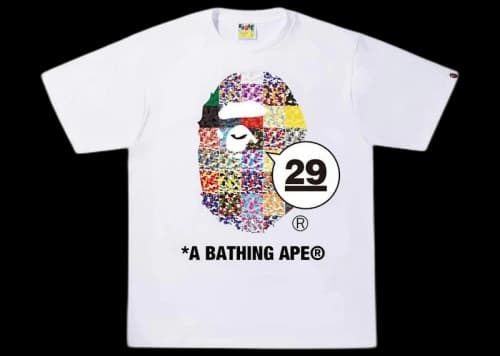BAPE A Bathing Ape 29th Anniversary Ape Head Tee White