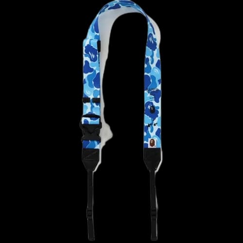 BAPE A Bathing APE ABC Camo Camera Wide Strap Blue