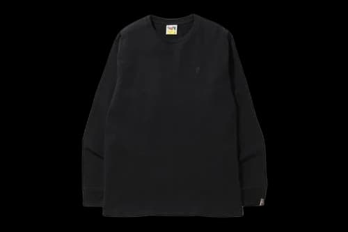 BAPE A Bathing Ape Head One Point L/S Tee Pure Black