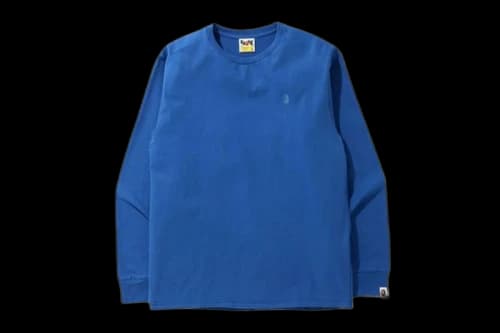 BAPE A Bathing Ape Head One Point L/S Tee Pure Blue
