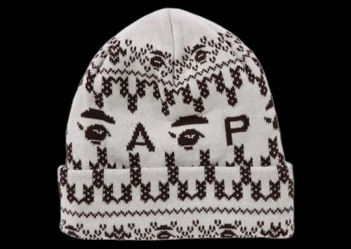 BAPE A Bathing Ape Knit Cap Ivory
