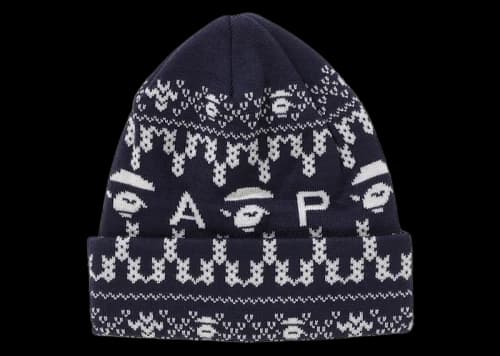 BAPE A Bathing Ape Knit Cap Navy
