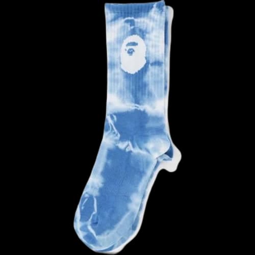 BAPE A Bathing Ape Men Ape Head Tie Dye Socks Blue