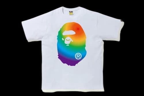 BAPE A Bathing Ape Rainbow Big Ape Head Tee White