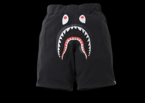 BAPE A Bathing Ape Shark Wide Sweat Shorts Black
