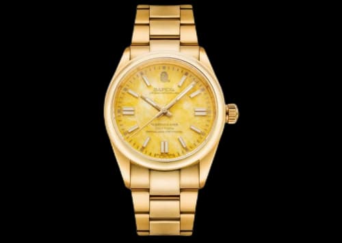 BAPE ABathing Ape Type 7 Bapex Watch Gold Yellow