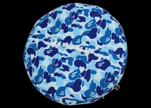 BAPE ABC Camo A Bathing Ape Circle Fluffy Beads Cushion Blue
