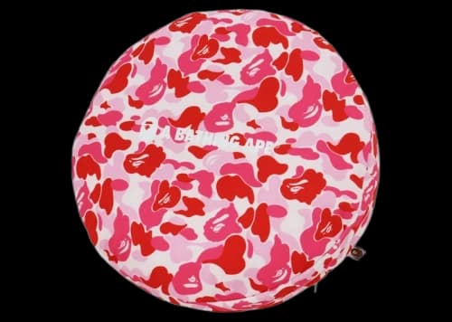 BAPE ABC Camo A Bathing Ape Circle Fluffy Beads Cushion Pink