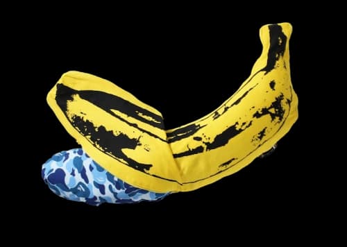 BAPE ABC Camo Andy Warhol Banana Cushion (Large) Blue