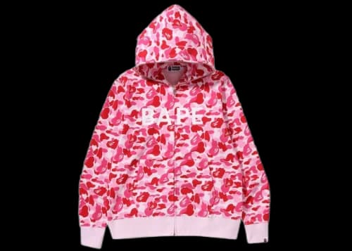 BAPE ABC Camo BAPE Full Zip Hoodie Pink