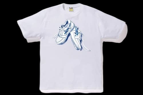 BAPE ABC Camo Bapesta Tee White/Blue