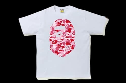 BAPE ABC Camo Big Ape Head Tee White/Pink