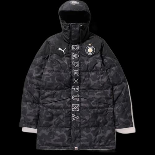 BAPE X Puma ABC Camo Long Down Puffer Jacket Black
