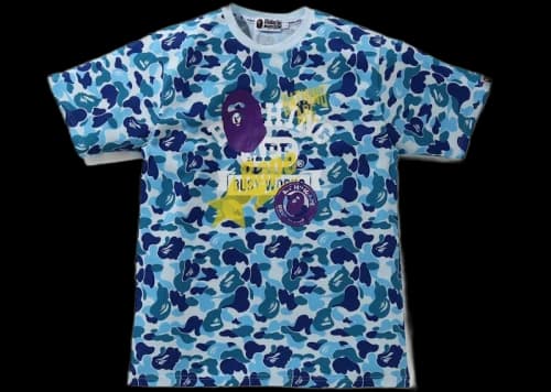 BAPE ABC Camo Multi Print Tee Blue