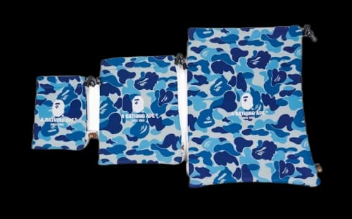 BAPE Abc Camo Pouch Gadgets Set Light Blue