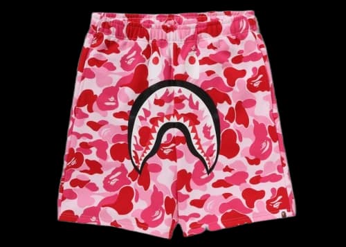 BAPE ABC Camo Shark Sweat Shorts Pink