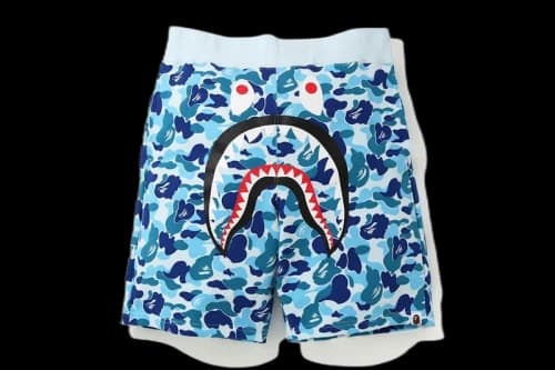 BAPE ABC Camo Shark Sweatshorts Blue