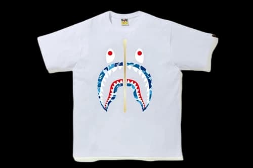 BAPE ABC Camo Shark Tee White/Blue