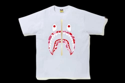 BAPE ABC Camo Shark Tee White/Pink