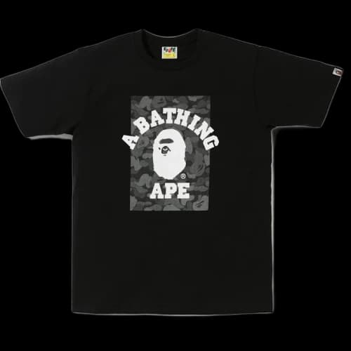 BAPE ABC Dot Reflective On College Tee Black