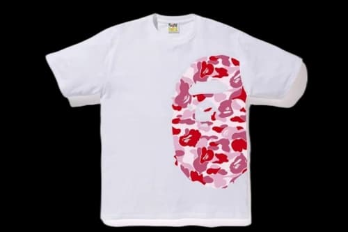 BAPE ABC Side Big Ape Head Tee White/Pink