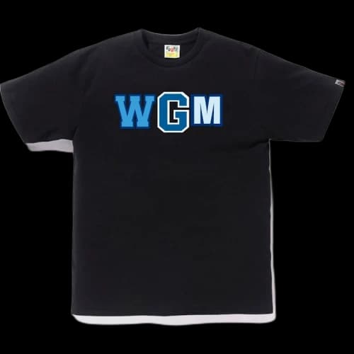 BAPE ABC WGM Milo Gold Zip Shark Tee Black/Blue