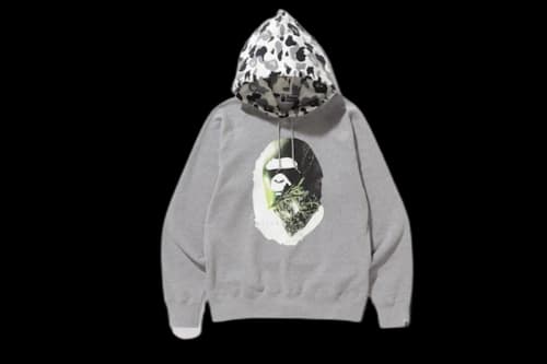 BAPE Alienposter Ape Head Pullover Hoodie Gray