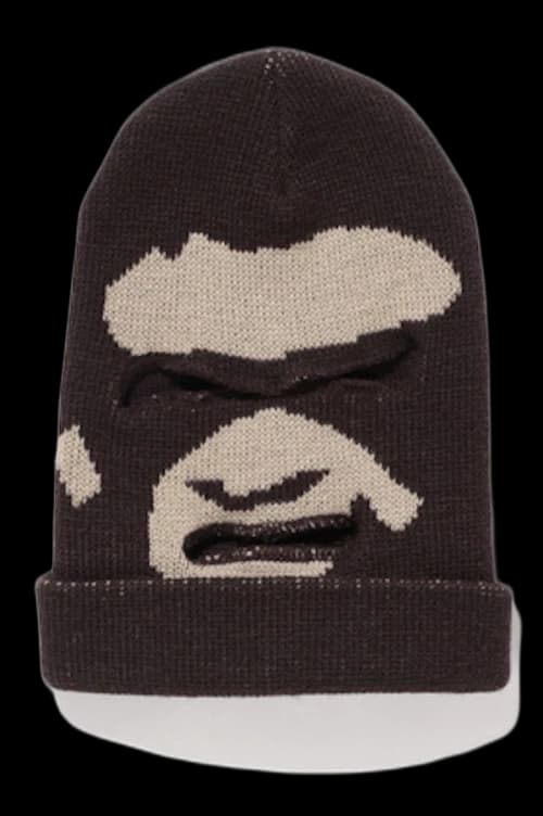 BAPE Ape Face Knit Balaclava Brown