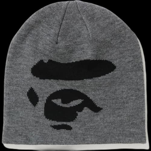 BAPE Ape Face Knit Cap Grey