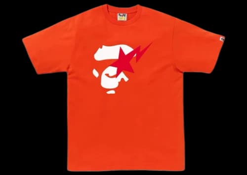 BAPE Ape Face Sta Tee Orange