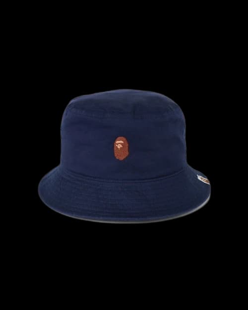 BAPE Ape Head Embroidery Bucket Hat Navy