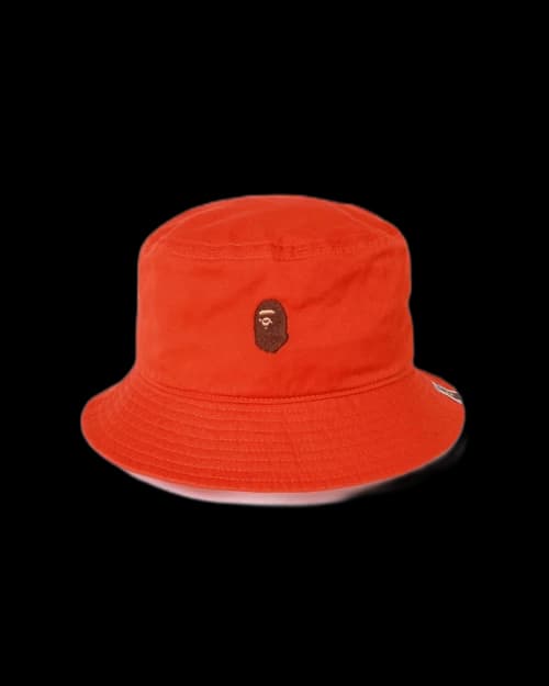 BAPE Ape Head Embroidery Bucket Hat Orange