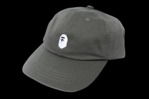 BAPE Ape Head Embroidery Panel Cap Gray/White