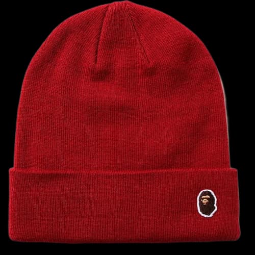 BAPE Ape Head One Point Knit Cap (FW20) Red