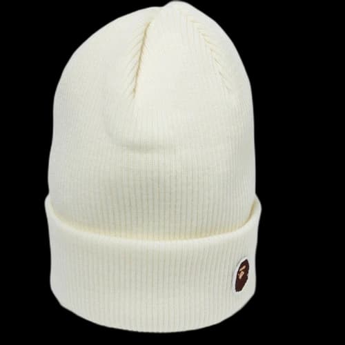 BAPE Ape Head One Point Knit Cap White