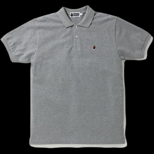 BAPE Ape Head One Point Polo Gray